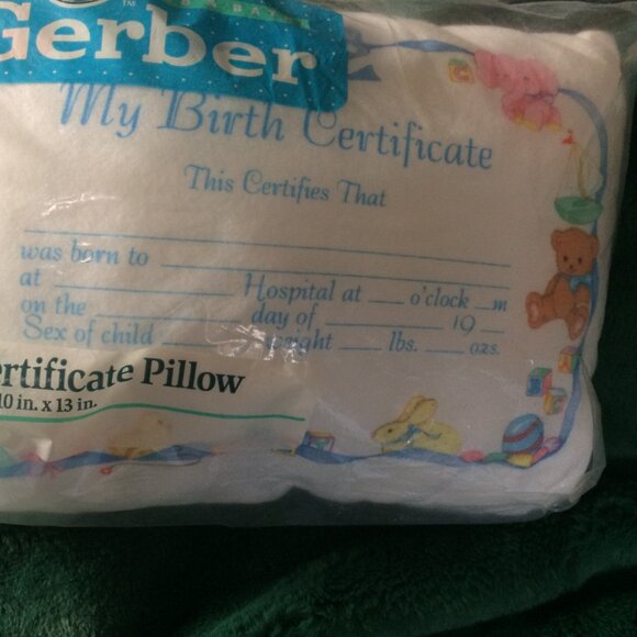 Vintage Gerber Birth Certificate Pillow - Picture 6 of 8